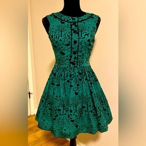 Hell Bunny Sherwood Woodland 1950s Mini Dress XS